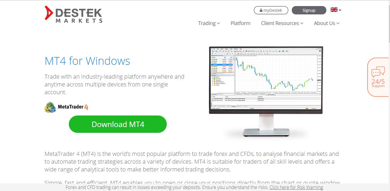 Destek Markets platform